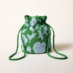 Kate spade x Target beaded Green Floral Drawstring Bag
